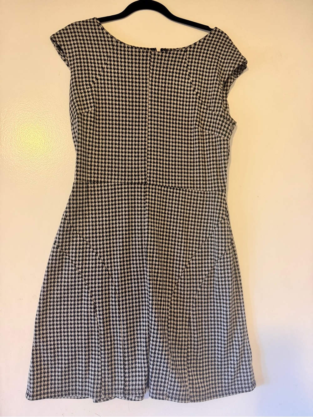 Merona Black and White Houndstooth Midi Dress
